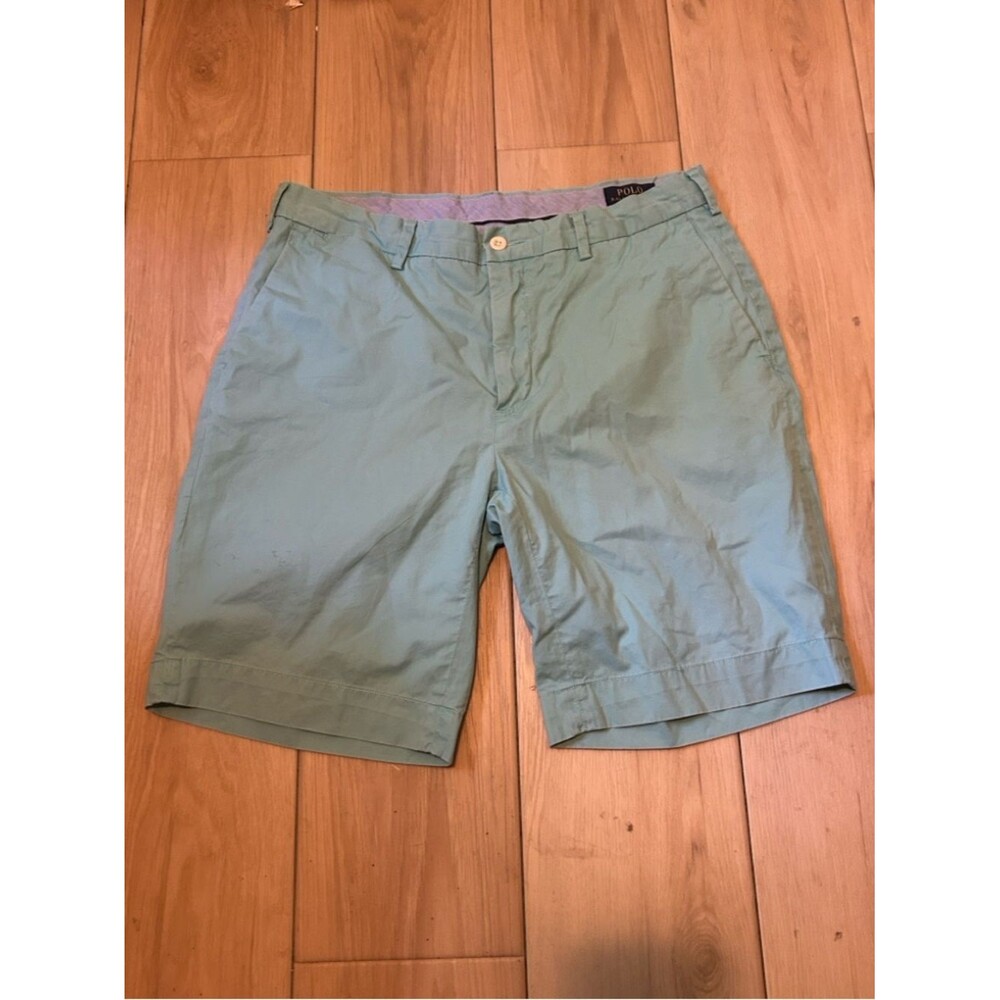 Polo Ralph Lauren Teal Blue Classic Fit Shorts Vacay Summer Beach Size 34 *Spots